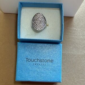 Touchstone Crystal  Bling Ring Silver Sparkle Ring